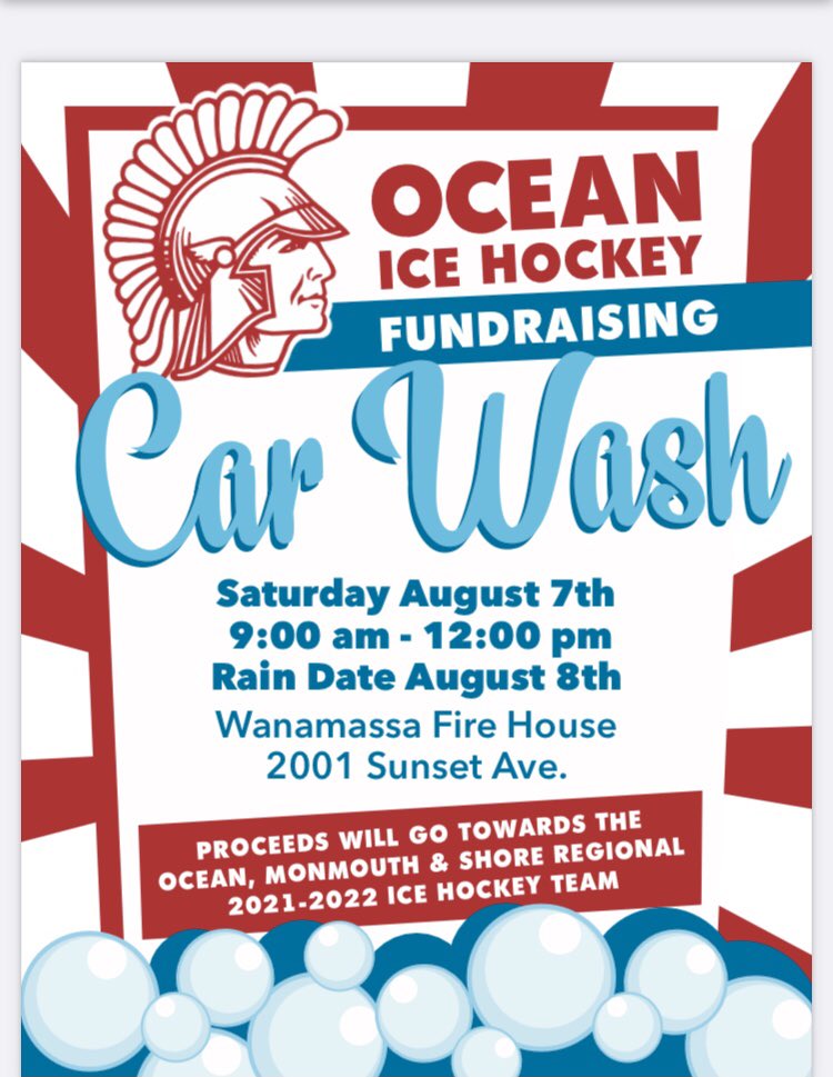 Ocean Ice Hockey (@oticehockey) on Twitter photo Get your car washed on August 7th! Support the Ocean/Shore/Monmouth Ice Hockey team! 9-12 <a href="/Oceanathletics/">Rusty Todd</a> <a href="/ShoreAthletics/">Shore Athletics</a> <a href="/MonRegHS/">Monmouth Regional HS</a> <a href="/MrsDKaszuba/">D Kaszuba</a> Get your car washed on August 7th! Support the Ocean/Shore/Monmouth Ice Hockey team! 9-12 <a href="/Oceanathletics/">Rusty Todd</a> <a href="/ShoreAthletics/">Shore Athletics</a> <a href="/MonRegHS/">Monmouth Regional HS</a> <a href="/MrsDKaszuba/">D Kaszuba</a>