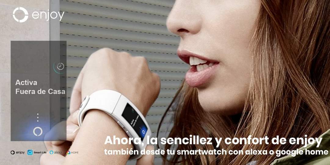 Además de controlar los motores Enjoy R4 con SmartLife desde tu móvil, también podrás desde tu Smartwatch o Smartband (compatible con Alexa o Google Home). Así de fácil es subir o bajar tus persianas, abrir o cerrar tus toldos con comandos de voz a tu reloj inteligente #smarthome