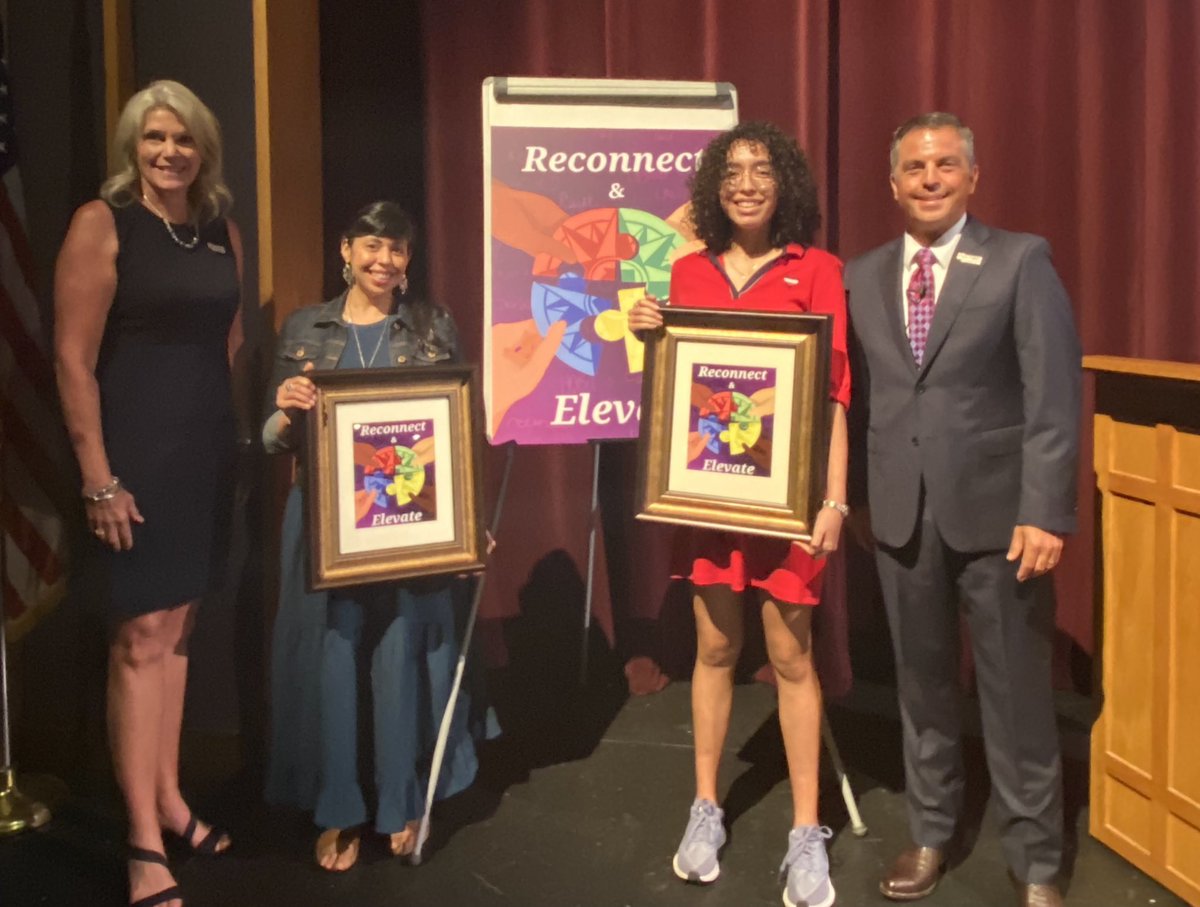Join us in congratulating Roosevelt HS senior Elizabeth Negron! Her design was chosen as the cover of NEISD’s 2021 Summer Leadership agenda. Her work is inspiring attendees to Reconnect &amp; Elevate #theNEISDway this week.
