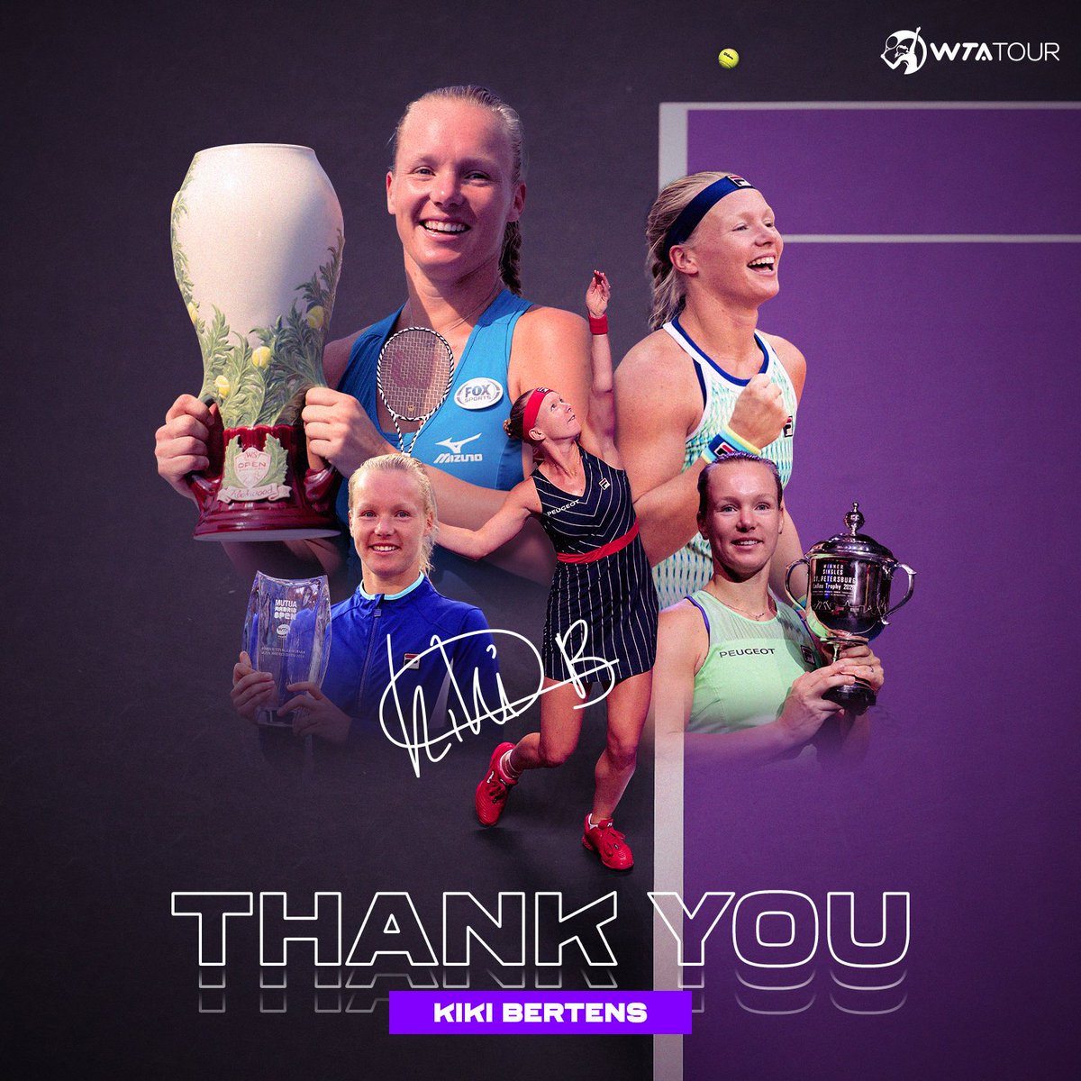 Thank you, <a href="/kikibertens/">Kiki Bertens</a> 💜🇳🇱

Winner of 10 WTA singles titles, two-time Olympian, former world No.4, doubles champion and all-around incredible ambassador for the sport.