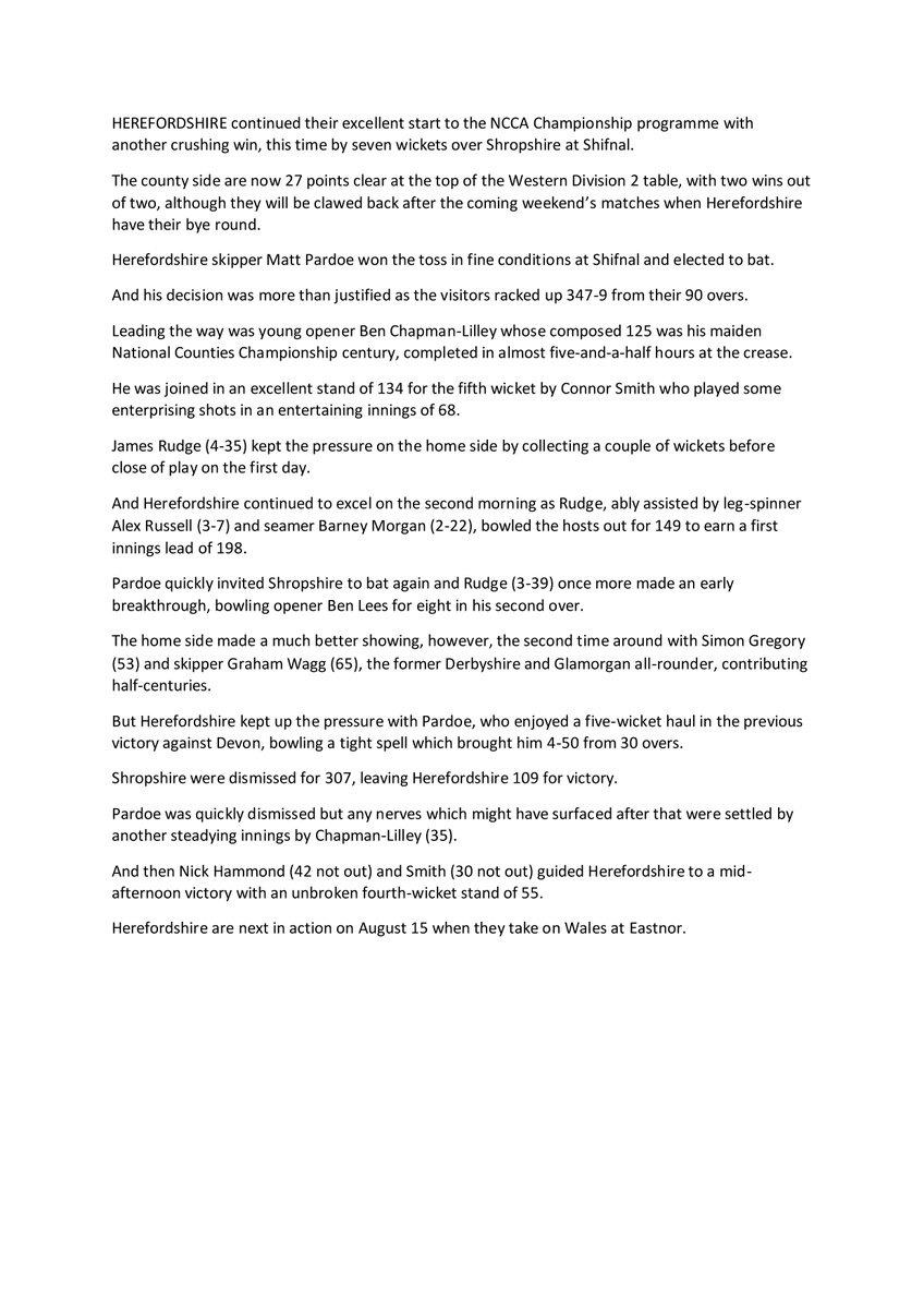 Herefordshire National Counties Cricket 🐂 tweet media