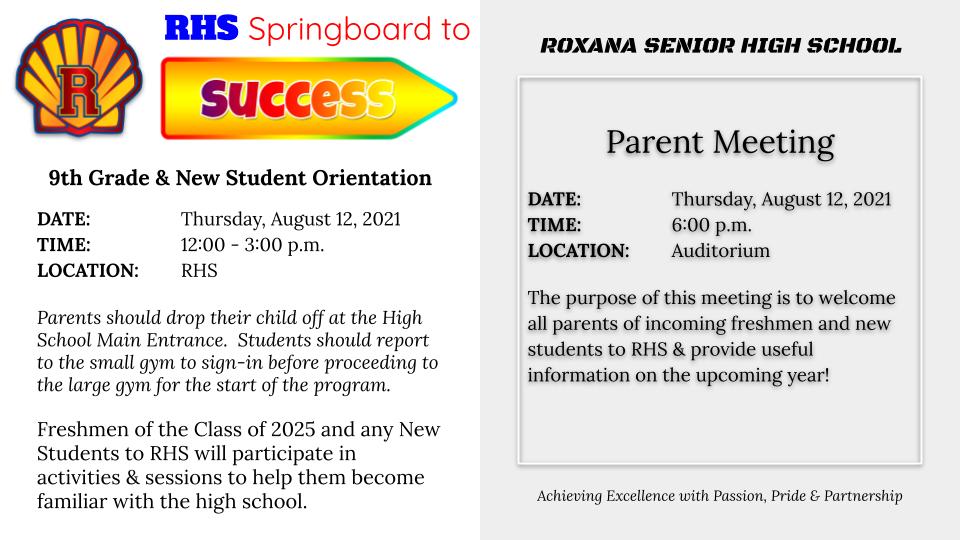 Roxana High School on Twitter "Roxana High School 9th Grade & New