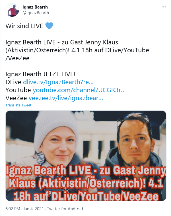 BRechercheteam's tweet photo. Da kommt zusammen, was zusammen gehört! #Rechtsextremist vs. #QAnon-Anhänger! Vol. 06
#VeikkoStölzer (Deutschland) #JenniferKlauninger (Österreich) #TraugottIckeroth (Deutschland) #WDCHUR (Schweiz) https://t.co/oERkfzLiic