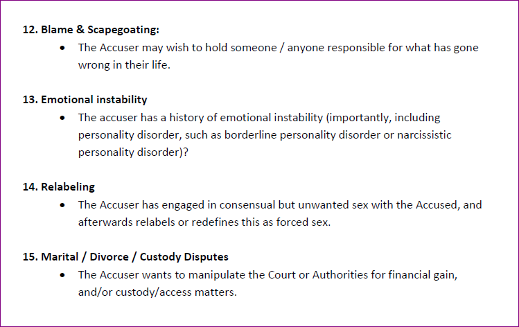 SofaAssoc's tweet photo. @juliehealy67 @Stop__The__Lies @falseclaimskill Compensation is only one of a whole range of reasons for making False Accusations.  Often there are mixed or combined motivations. https://t.co/xMz2jhYwOn