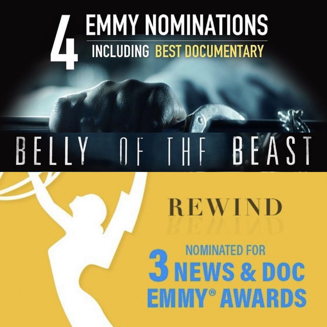 Excited to share that BELLY OF THE BEAST and REWIND both received multiple nominations today for the News &amp; Documentary Emmy Awards, including Best Documentary and Outstanding Social Issue Documentary! A huge congrats to <a href="/ErikaIdleWild/">Erika Cohn</a> and <a href="/SJNeulinger/">Sasha Joseph Neulinger</a> and all involved!