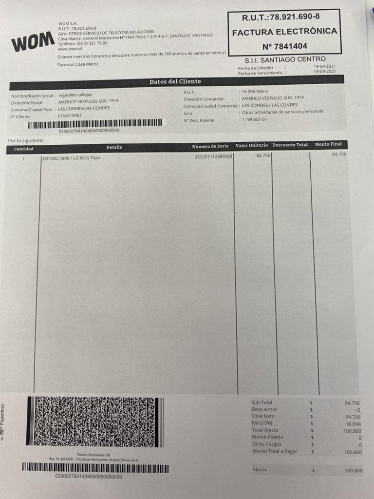 _MaTuChI_'s tweet photo. @womchile soy cliente hace pocos meses y me llevo la siguiente sorpresa en la sucursal peñalolen el tipo que me atendió realizó una estafa y suplantación , sacó un celular a mi nombre , la solución fue bajaremos el contrato , pero resulta que es grave !!! https://t.co/NcRlZJ4FZg