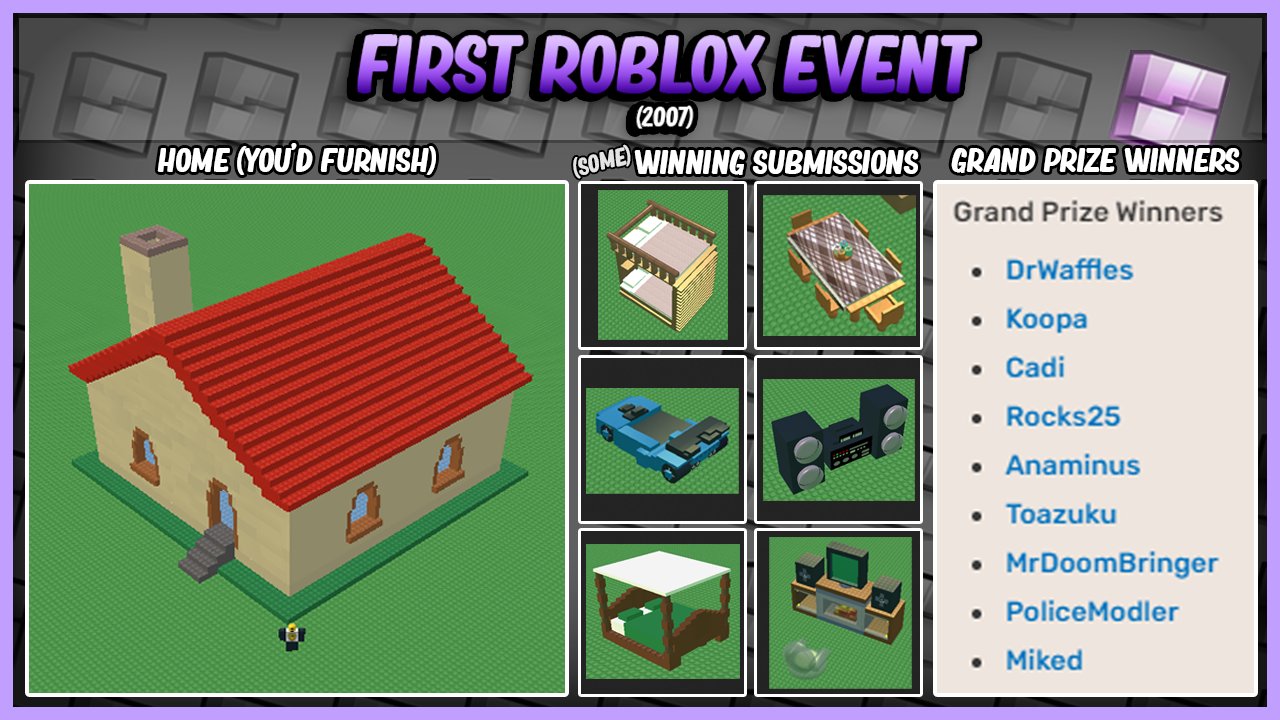 Rbxevents On Twitter The First Roblox Event The Homestead Furniture Making Contest Was The First Ever Roblox Event In January 17 20 2007 This Was Basically A Furniture Building Contest And The 9