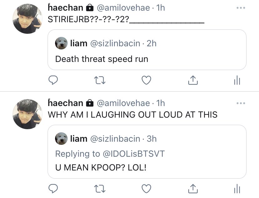 CHlHOO's tweet photo. @sizlinbacin @snipebeebo oh yeah i got tired of actual kpop twitter so i moved to my priv acct , some of the fans are just too toxic man , but i rlly did i enjoy ur kpoop tweet &amp; the death threat speed run one they made my day srsly 😭 https://t.co/LEIkQZ4POh
