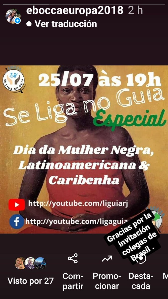 europa2018's tweet photo. El 25 de julio del 2014 comienza celebrarse en Brasil el dia  de la mujer negra en homenaje a Tereza Benguela  con el propósito de rescatar la historia y  valentía de una heroína Brasilera. Ley 12987 dictada por Dilma Rousseff . Gracias por la invitación. https://t.co/tUrICvPwQ6