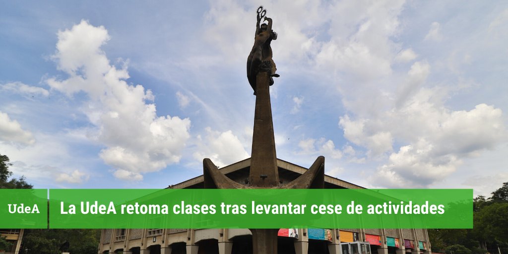 UdeA's tweet photo. 📌Después de 9 semanas de cese, las unidades académicas de la #UdeA retomaron actividades en su mayoría de manera remota, mientras, según el comportamiento de la pandemia, se establecen las condiciones para la presencialidad progresiva.  
📲 #UdeANoticias: https://t.co/XA746Mhgh9 https://t.co/dGyaG1UZY8