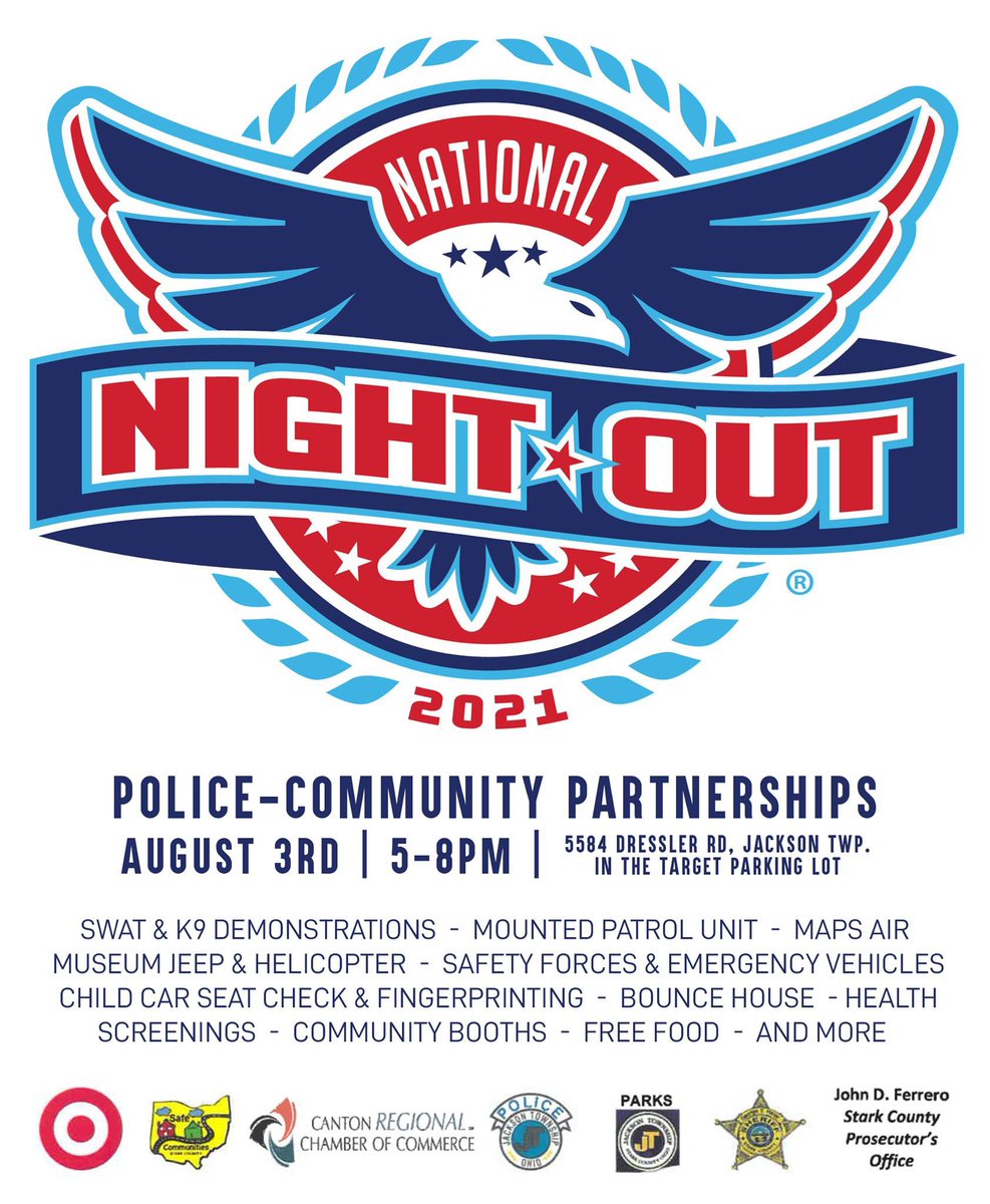 AtTheStrip's tweet photo. We're just one week away from #NationalNightOut! Join us Tue, Aug 3 from 5-8pm in the Target parking lot at Belsen Park Crossings to connect with the Jackson Township PD and enjoy demonstrations, touch-a-truck, kids activities, free food, and more! Hope to see you there! 😊 https://t.co/0rWSZxnyyo
