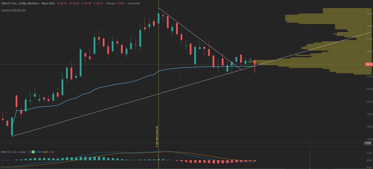 GuideMinerva's tweet image. $PLTR $CHPT $FUBO All with a relatively clean retest of the breakout lower trend line. Hanging on to the POC for now. 
@Trendspider_J @TrendSpider @CasualtyWar