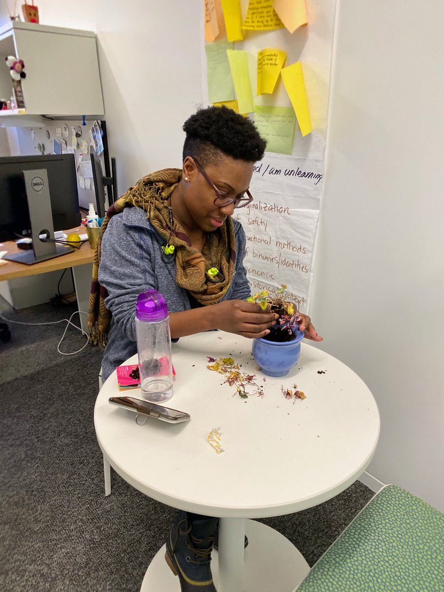 Since we’re talking about house plants today… I’m Stacey and my PhD is in plant immunity. These days, I nurture house plants and give advice on how to keep home, office, or outdoor plants surviving and thriving 🍃🌿🌱🌳🪴 #BlackBotanistsWeek2021 #houseplanthour