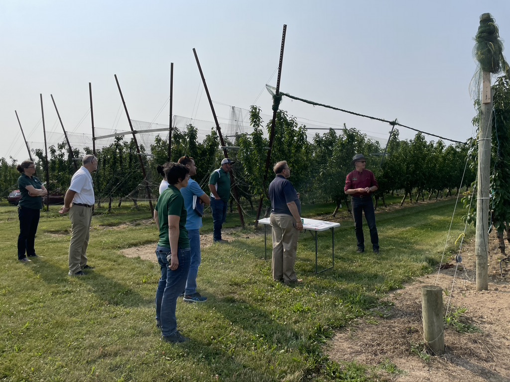 MSUAgBio's tweet photo. Michigan state senators @rickoutman and John Bizon, and Representative @juliebrixie recently visited some of our facilities to learn more about research, teaching and Extension activities happening in their districts. https://t.co/ojCIhyW5Yr