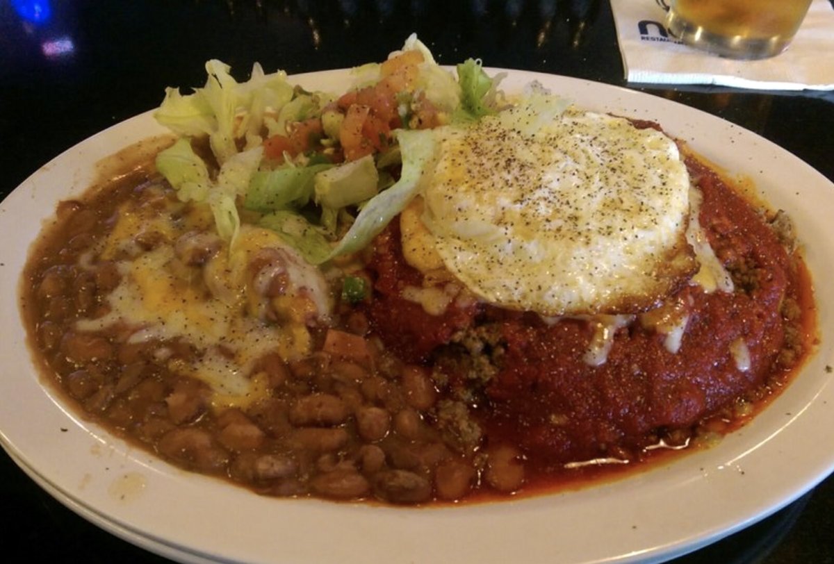 NexusBrewery's tweet photo. Nexus' Home Style Open Face Enchiladas with Red or green chile, ground beef or chicken, beans, lettuce, pico de gallo are gluten free! 

Don't forget to add a fried egg!
#redchileenchiladas #nexusbrewery https://t.co/KgPJghQLPn https://t.co/5uHYBdgLqX