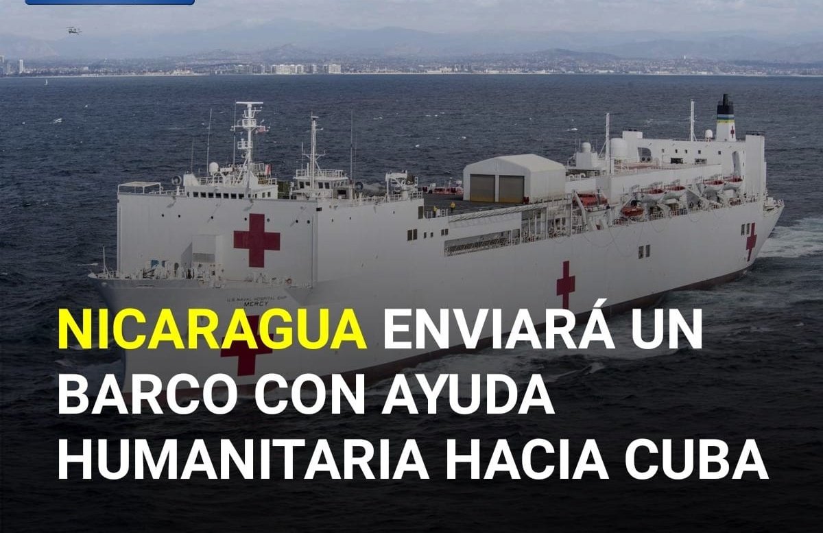 La solidaridad existe!!! #Nicaragua, enviará al pueblo hermano de #Cuba, barco con ayuda humitaria específicamente alimentos
#TodosLosTriunfosSonDelPueblo
#RedFSLN
#CubaNoEstaSola