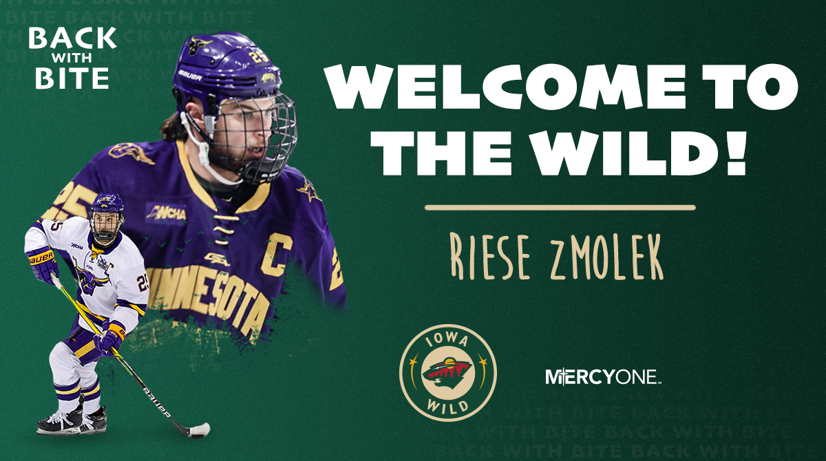 Everyone, please help us welcome Riese Zmolek to the Wild side! 

Learn more ➡️ bit.ly/3iWThFp
#BackwithBite