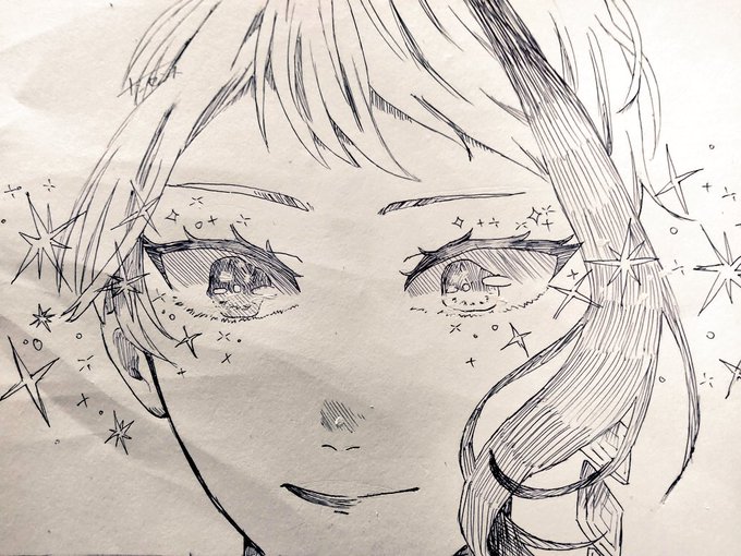 クシャってなったけどボールペンで描いてみたよ 