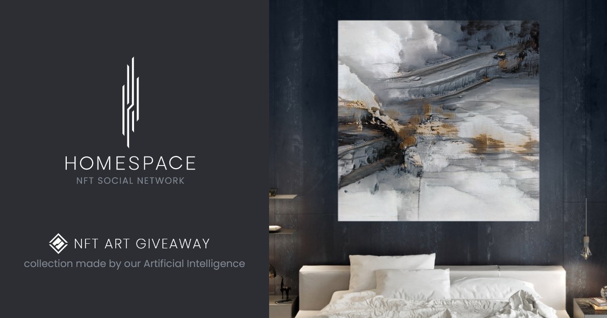 [1/2] The Homespace Team has decided to make the NFT giveaway - a collection of paintings for interiors made by our Artificial Intelligence. It will take place from 27.07.2021 8 PM CET till 9.08.2021 8 PM CET.
 
#nft #homespace
