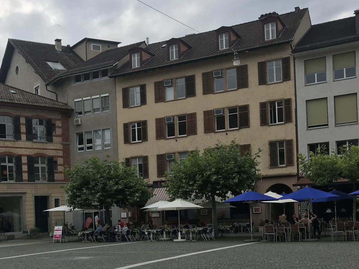 DonClemons31's tweet photo. Hopped on the train today - two hour ride to Winterthur to see my friend Chris.  He is one of the up and coming young football coaches in Switzerland.  What a great time visiting over lunch (hmmm also beers!)  Love being able to see my friends here in the Alps! https://t.co/TPre6rhJic