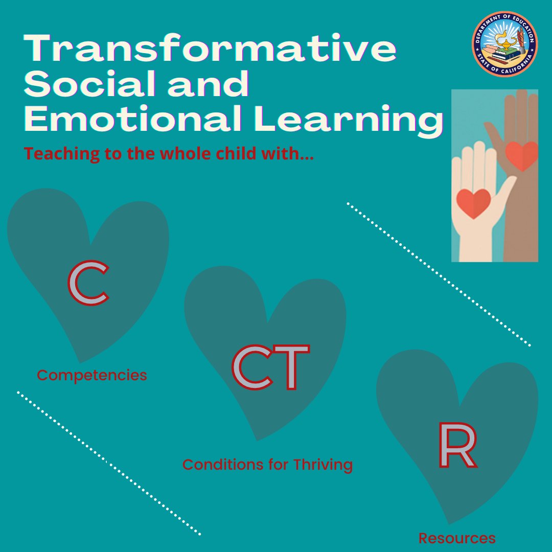 CADeptEd's tweet photo. We know you’re amazing, you’re a California teacher! Ready to next-level it? Expand and enrich your teaching practice with CDE’s suite of Transformative SEL tools! https://t.co/AR2Jbu23DG @CADeptEd @CDE_SEL  @CASELorg  #TransformativeSELinCA https://t.co/Gkpbt3hG1Q
