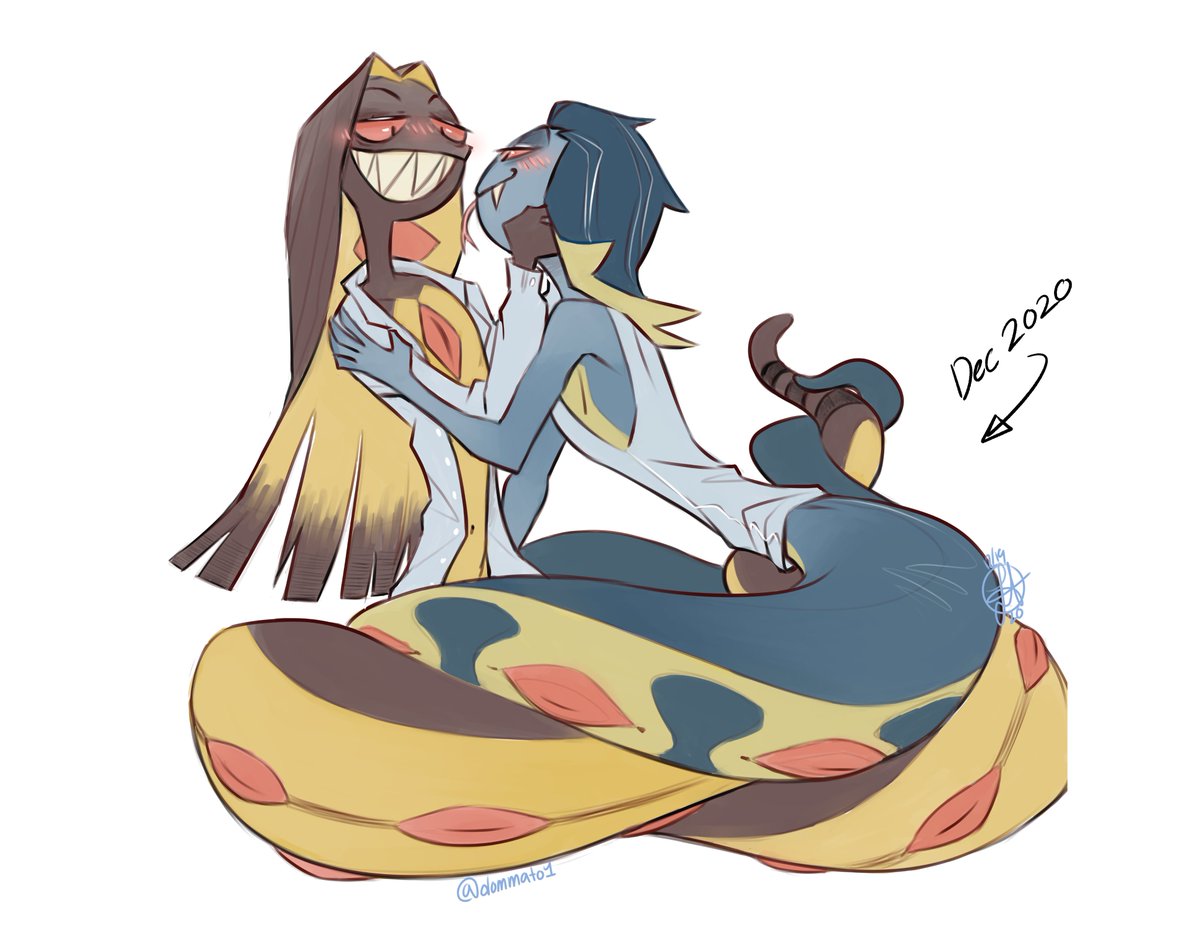 dommato1's tweet image. I did a redraw of the #SirPython pic I did back in December 2020! 

Monty seems to have bulked up a bit lololloolol XD 
👀👀👀👀

#MontgomerPython #SirPentious #HazbinHotel