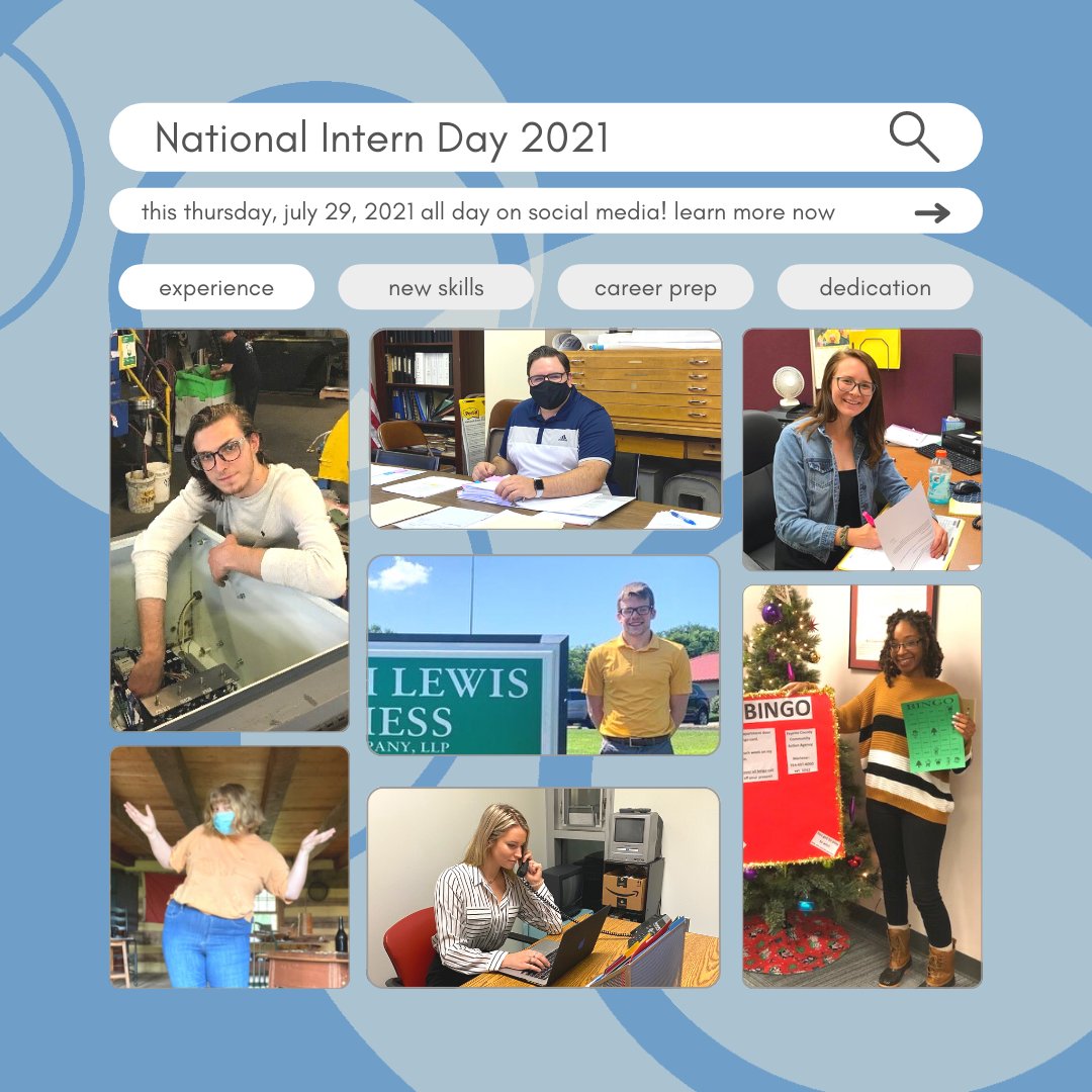 WestFayWIB's tweet image. Join us on social media for #NationalInternDay 2021 is this Thursday, July 29! We can’t wait to see what all the #InternsofPA2021 have been up to! Featured are some of our previous Experience Works! PLUS interns! #PASummerInterns