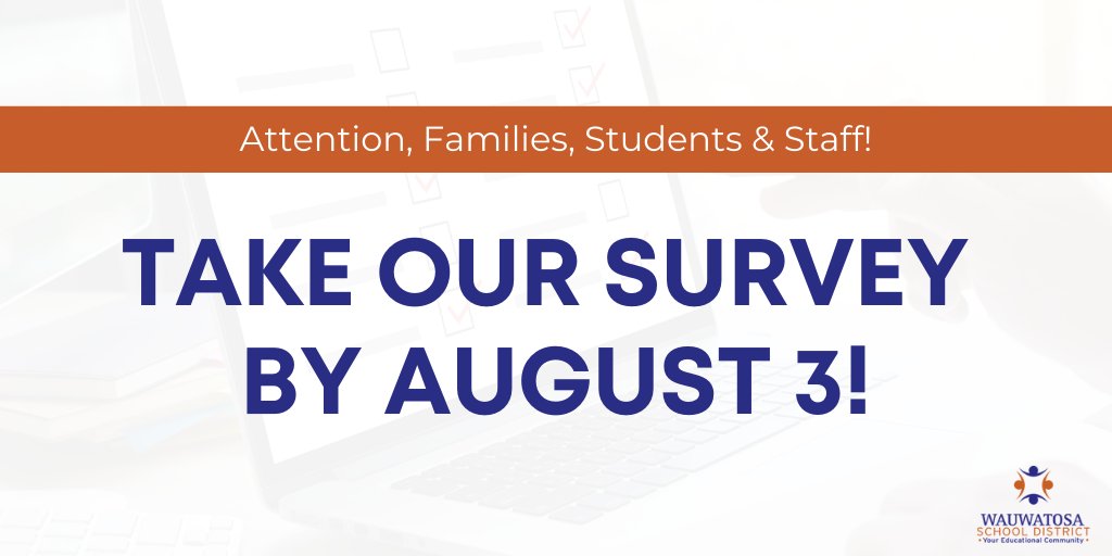 🚨 Families, students and staff! 🚨 Please check your email for an important survey and complete it by 5 p.m. on August 3. If you did not receive a survey, please send us a DM. #TosaProud #TosaSchools #School #BackToSchool