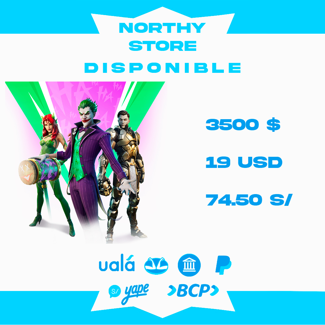 northy_store's tweet photo. FORTNITE
•
En 
@northy_store
  podrás encontrar el pack del Joker a un precio muy económico. Atención las 24 hs.
•
¿Que esperas para comprar?
•
Precios al md
• https://t.co/wMq8YFP32B