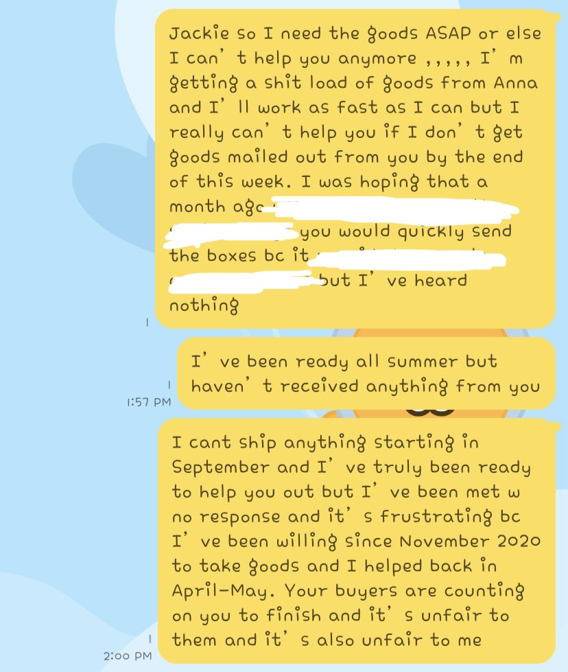 staryujae's tweet photo. #roseupdates 

sent a message to primrosegos. if I don’t get a response I will officially be removing my offer to help indefinitely. I need to focus on Anna’s orders, and my schoolwork when September comes. thank you for all those who trusted in me and I apologize for this mess. https://t.co/jznvaQyNFr
