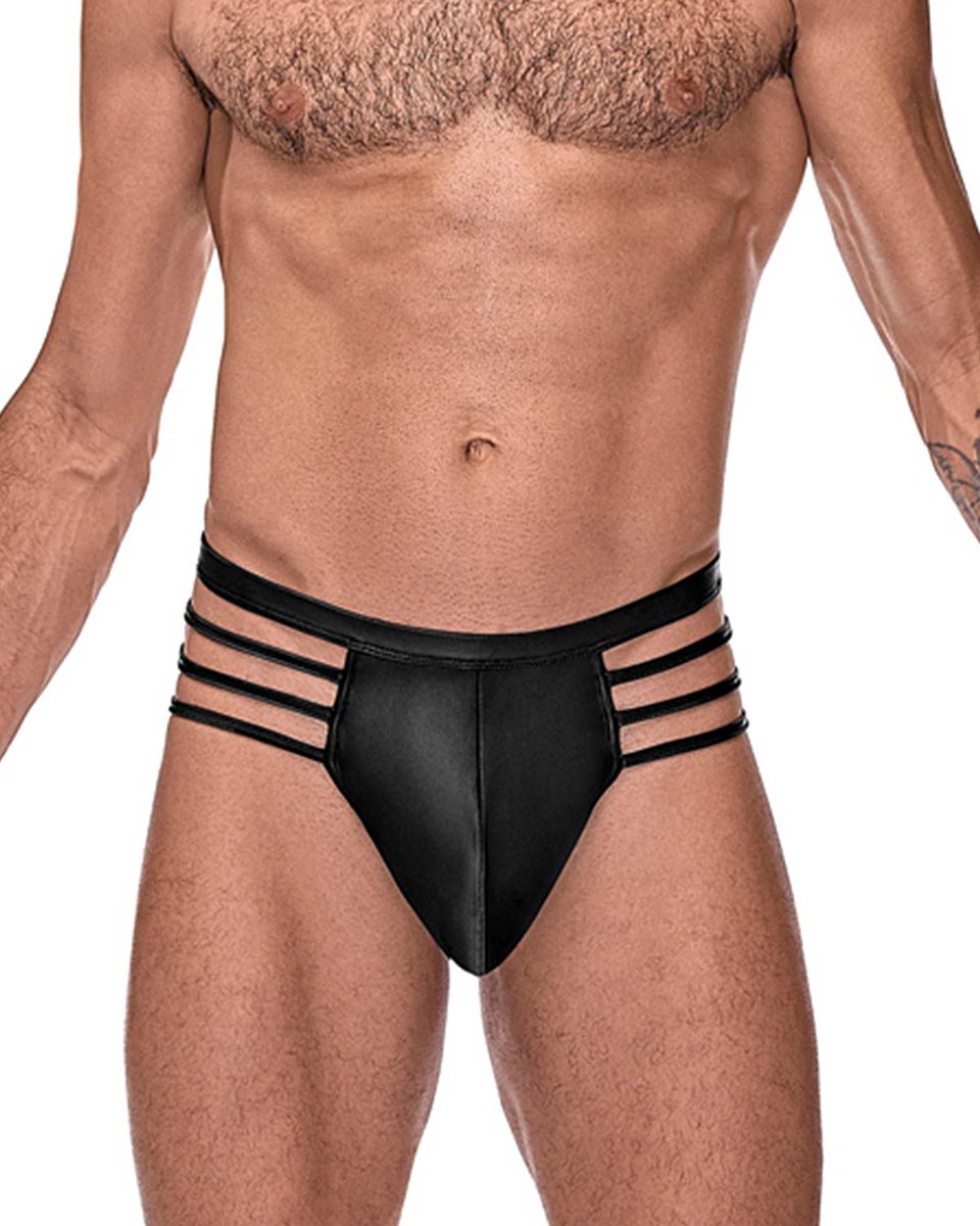 Just Arrived: <a href="/MalePowerUSA/">Male Power</a> Cage Matte Cage Male Thong. BDSM kink inspired strappy wet-look design with thong style back.  On Sale until July 31: naughtydelight.com/male-power-cag…