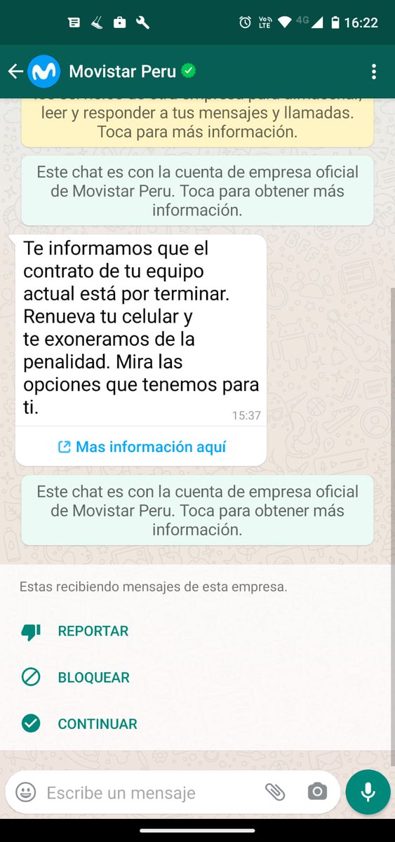 Sres. <a href="/OSIPTEL/">OSIPTEL</a> es correcto que <a href="/MovistarPeru/">Movistar Perú</a> pretenda cobrarme una penalidad por no renovar mi equipo celular al estar próximo a vencer mi contrato con ellos? Ver imagen que me enviaron por Whatspp