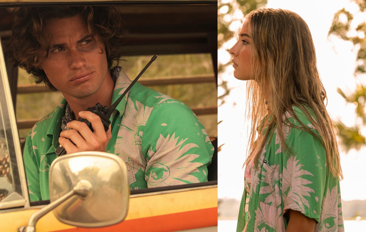 netflix's tweet photo. They say that the longer a couple is together, the more they begin to look alike.

And as you can see, that’s totally true for Outer Banks’ chicest couple in Season 2 as Sarah starts sporting a few of John B’s signature looks from Season 1! 

See how many you can spot this Friday https://t.co/oyuEQl7K8H