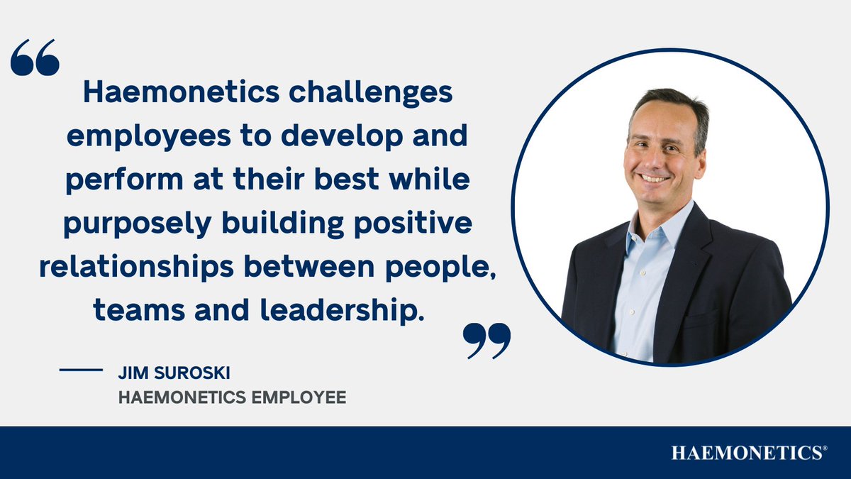 HaemoneticsCorp's tweet photo. Haemonetics’ sustained success is attributed to the supportive workplace culture and our shared commitment to improve patient care. #MakeItMatter #LifeAtHAE https://t.co/NLJOqe2ZMd