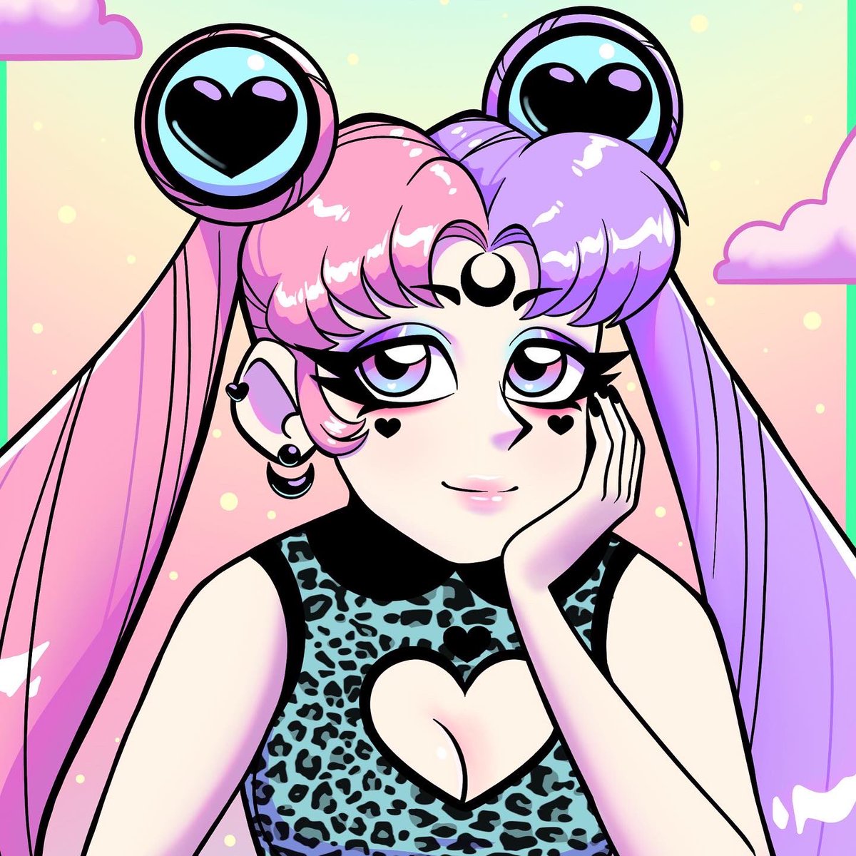 Tiffero_'s tweet image. Just wanted to share this cute pastel goth Usagi I drew for work ! She’s up as a tee design on LookHuman 🙂 ! 
.
.
.
.
.
.
.
.
#lookhuman #tees #illustration #cute #procreate #usagi #sailormoon #fanart #drawing