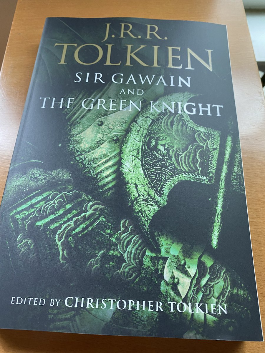 Movie prep! #TheGreenKnight #Tolkien #Translation #amreading #MiddleEnglish #NewRelease #TheBookWasBetter (it has endnotes 😉)