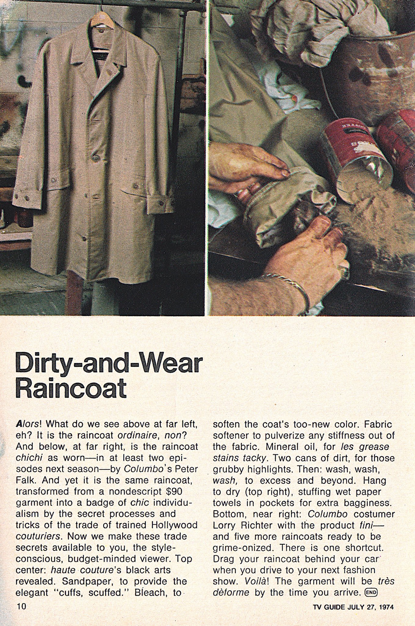 RetroNewsNow on Twitter "Columbo’s DirtyandWear Raincoat — TV Guide