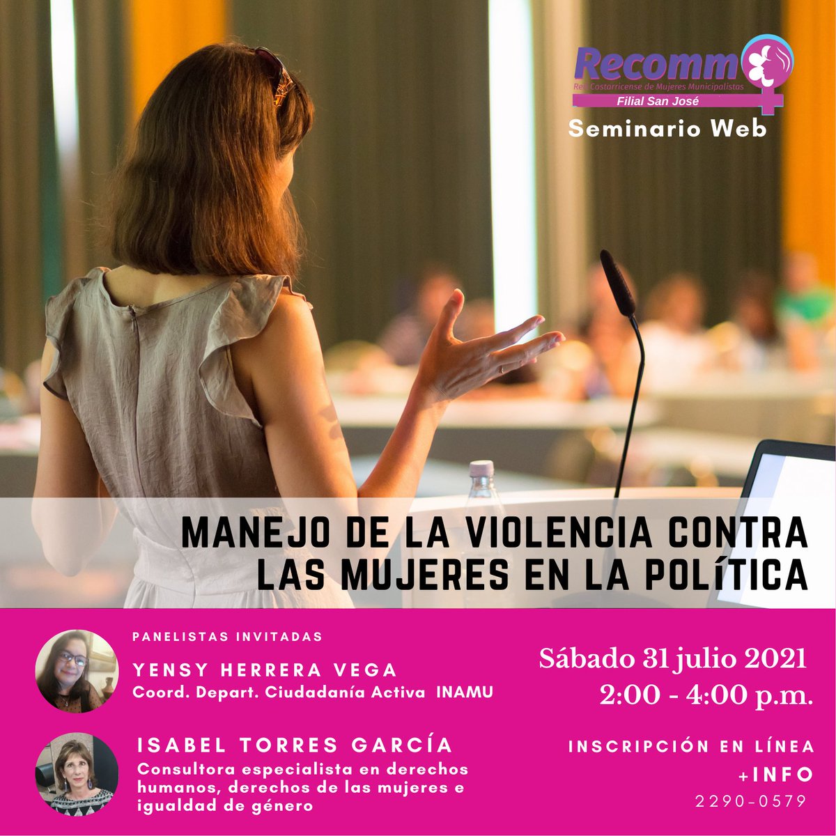 Hoy, un paso más cerca de reividicar a las mujeres políticas... consciente de ello, conversamos bajo una mirada de Derechos Humanos en un contexto 180° actualizado para Costa Rica.
Registro de Participación  
forms.gle/39K6jCradkT2BS…