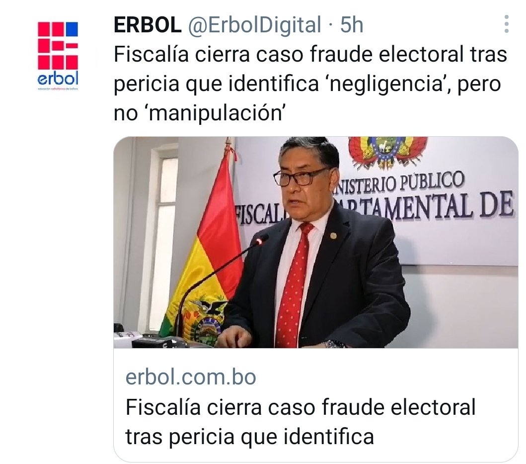 MReneAlvarezScz's tweet image. FISCALÍA CIERRA CASO FRAUDE
La #Excusa, "NEGLIGENCIA, PERO NO MANIPULACIÓN", creen que somos #Tontos.
Dan más importancia a consultora española, que a una auditoria vinculante de la @OEA_oficial con 70 irregularidades con evidencia.
El MAS, no puede seguir burlándose de nosotros.