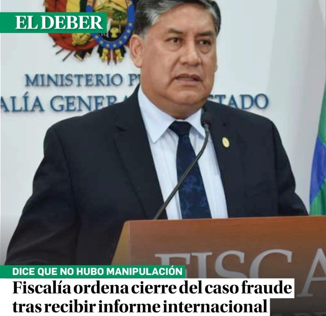 MReneAlvarezScz's tweet image. FISCALÍA CIERRA CASO FRAUDE
La #Excusa, "NEGLIGENCIA, PERO NO MANIPULACIÓN", creen que somos #Tontos.
Dan más importancia a consultora española, que a una auditoria vinculante de la @OEA_oficial con 70 irregularidades con evidencia.
El MAS, no puede seguir burlándose de nosotros.