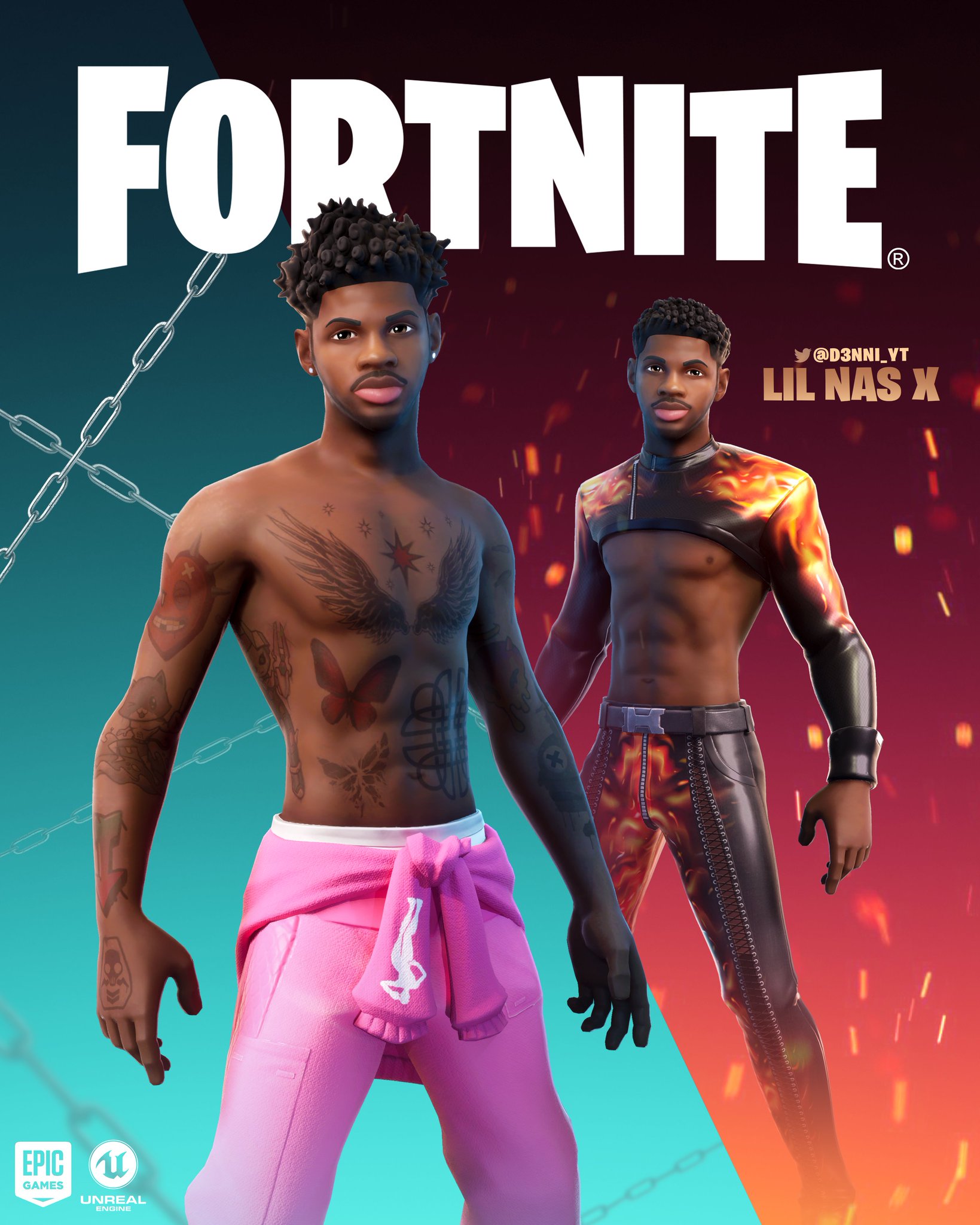 D3nni On Twitter Lil Nas X Fortnite Skin Concept Really Wanted To Make A Skin Concept Of Lilnasx If He Joined Fortnite S Icon Series Hope You Like It