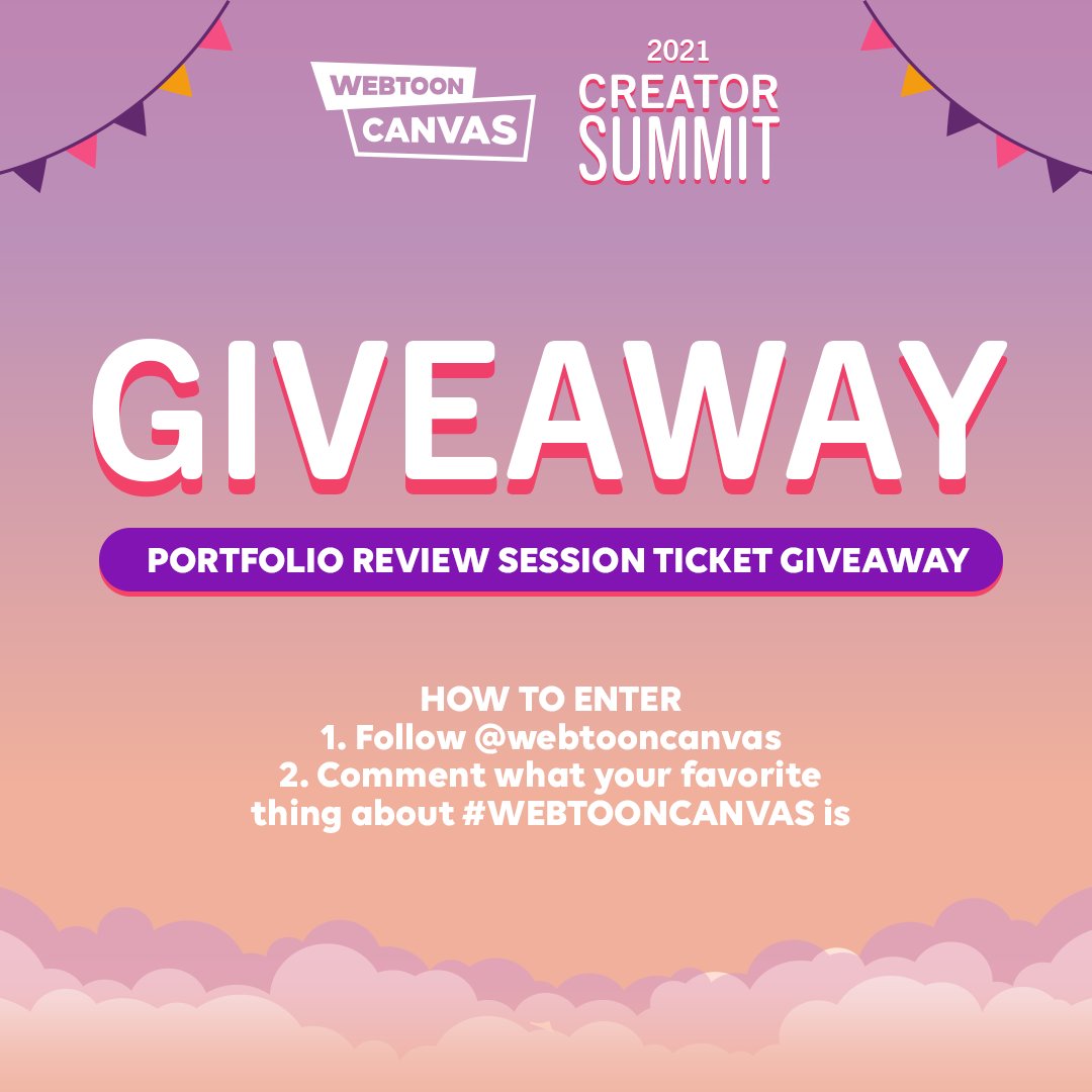 webtooncanvas's tweet photo. 🎉GIVEAWAY TIME🎉

Enter to win an Admission and Portfolio Review session (English) ticket for our Creator Summit! 

How to enter: 
1. Follow us @webtooncanvas 
2. Comment what your favorite thing about #WEBTOONCANVAS is! 

Official Rules ➡️: https://t.co/wCNzfUApLP https://t.co/sKhiF7ttVT