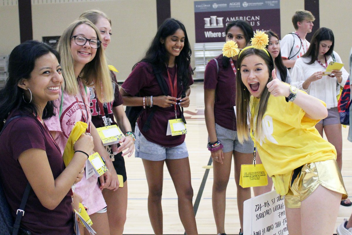 AggieNetwork's tweet photo. Fish Camp send-offs began this week! The Association provides each camp's informational "fish packets," banners about Aggie traditions &amp; speakers on getting involved &amp; building your #AggieNetwork. Welcome to Aggieland (and onto the bus to Lakeview), @TAMUClassof25! https://t.co/U2As7MPklV