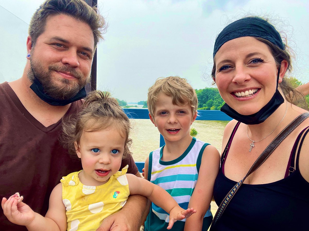 Slow train ride across the #muddymaumee with the fam