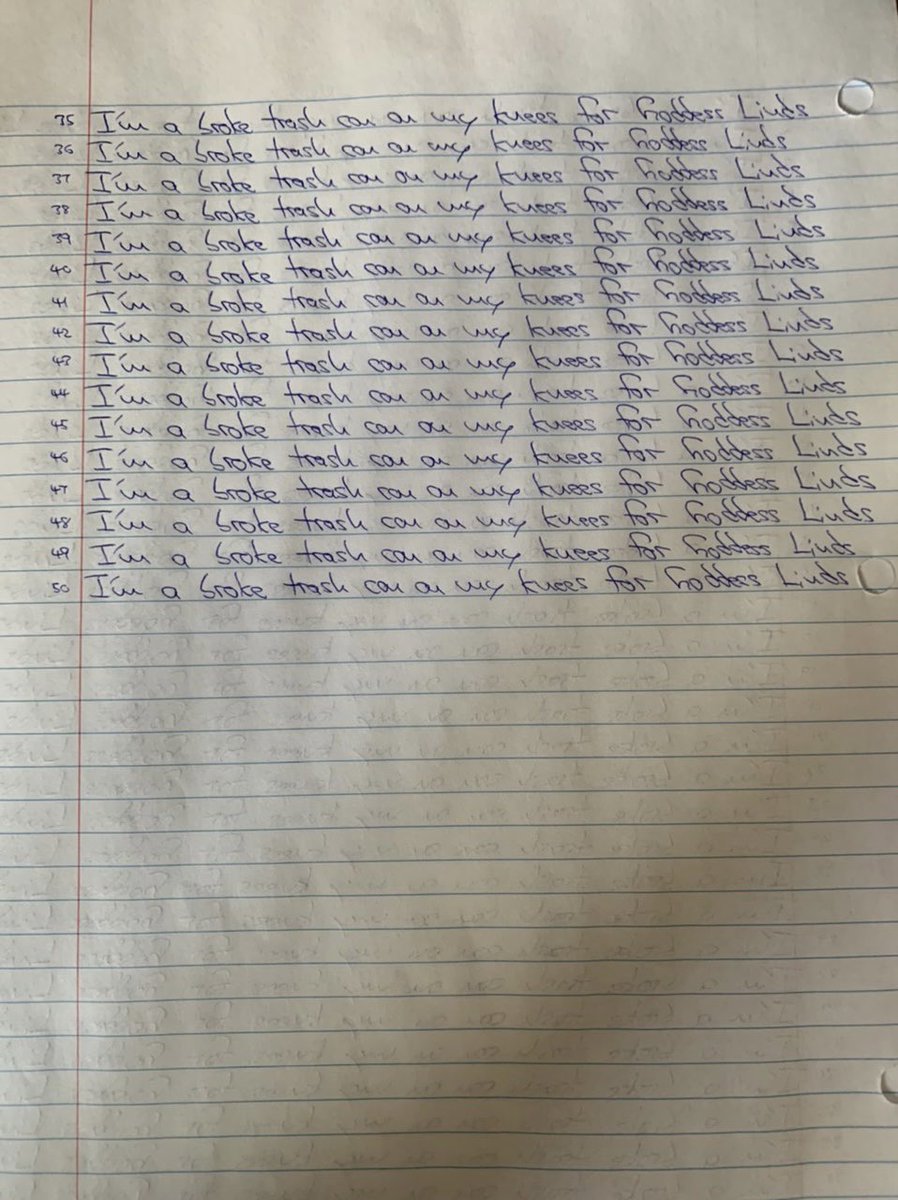 gdsslinds's tweet photo. “I’m a broke trash can on my knees for Goddess Linds”

🤷🏼‍♀️ good boys write lines while I nap, and thank me for it 

Findom https://t.co/bgJl2lC53Y
