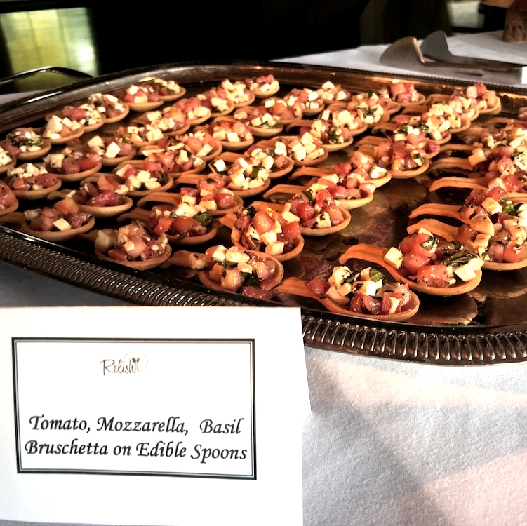 RelishChas's tweet image. The edible spoons really give that WOW factor, not to mention our bruschetta tastes amazing!