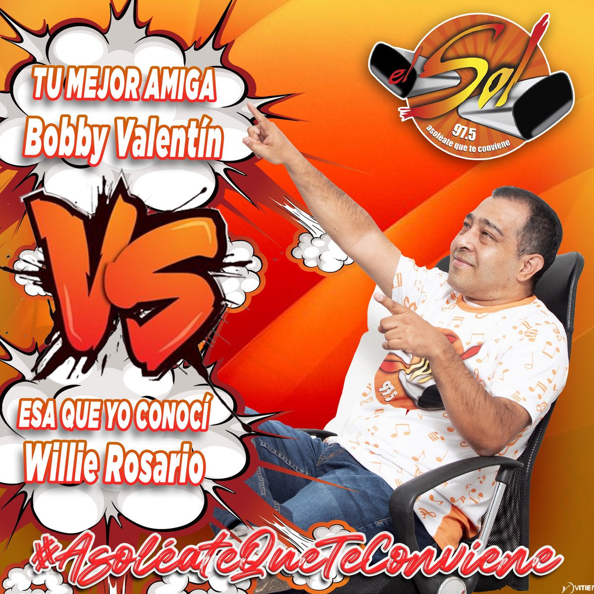 Hoy <a href="/heynarsalsa/">Heynar Alonso Lòpez</a> nos trae un #VersusSalsero Tan Caliente como Cali, tan caliente como <a href="/elsolcali/">El Sol Cali</a>
TU MEJOR AMIGA de Bobby Valentín   🆚 ESA QUE YO CONOCÍ de Willie Rosario
¡LA RADIO OFICIAL DE LA SALSA EN #CALI! 🔥

#VersusSalsero #AsoleateQueTeConviene