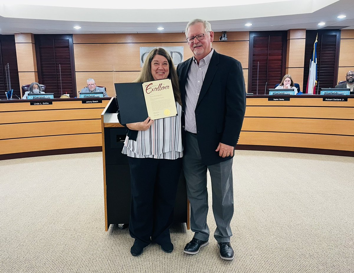 Garland ISD (@gisdnews) on Twitter photo Board Meeting Update: Evidence of Excellence Award 🥇 
The Director of Health Services for Garland ISD, Renee Kotsopoulos, was awarded the Region 10 School Administrator of the Year in June 2021. 
#TheGISDEffect #choosegarlandisd Board Meeting Update: Evidence of Excellence Award 🥇 
The Director of Health Services for Garland ISD, Renee Kotsopoulos, was awarded the Region 10 School Administrator of the Year in June 2021. 
#TheGISDEffect #choosegarlandisd