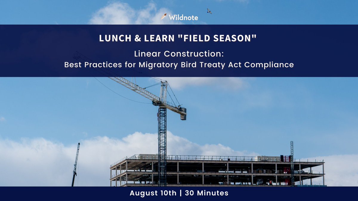 WildnoteApp's tweet image. August Webinar Coming Soon 🖥️✨

Tune in Tuesday, August 10th at 11 AM PST as SoCal Edison's Avian Program Manager, Kara Donohue, shares best practices for meeting #MBTACompliance measures on #LinearConstruction projects.

Tap here to register - hubs.la/H0TcB_R0