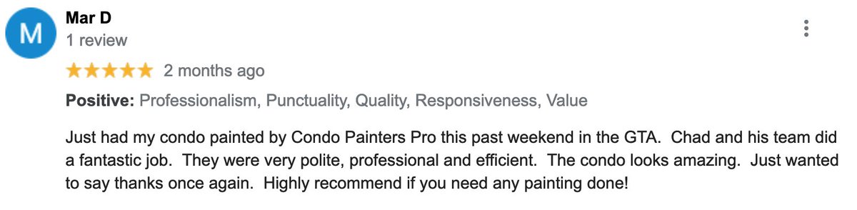 Condo Painters Pro -- Google Review
Painting can completely transform a room's mood &amp; appearance. It's an easy way to give a space a quick yet impactful decorating makeover.

condopainterspro.ca

#toronto #condopainterspro #homepainters #officepainters #commercialpainters